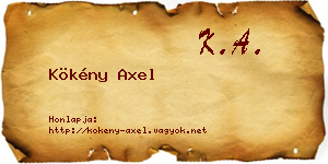 Kökény Axel névjegykártya